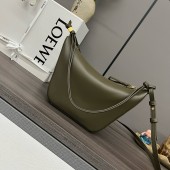 Loewe Mini Hammock Hobo in Classic Calfskin-Dark Khaki