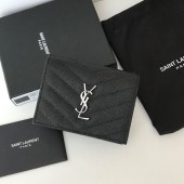 YSL Folded wallet -black/silver