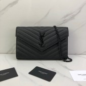 YSL Portafogli Monogram in pelle Con Catena  