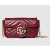 Gucci GG marmont Super Mini bag -Rosso Ancora red 