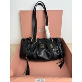 Miu Miu Small Joie nappa leather bag-Black