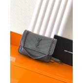 Niki Baby In Pelle Vintage-Dark grey