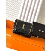 Niki Baby In Pelle Vintage-Black/Gold