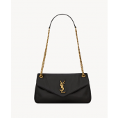 Saint Laurent Calypso Small in Plunged Lambskin-Black