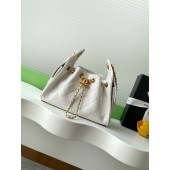 Chanel 25 Mini Bag in Grained Calfskin-White
