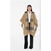 Burberry Reversible Check and Cashmere Hooded Cape 
