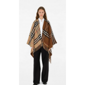 Burberry Contrast Check Check Cashmere Cape