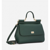 Authentic Quality- Dolce Gabbana Large Sicily Handbag in in Dauphine leather -Green