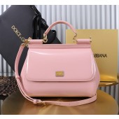 Authentic quality- Dolce Gabbana LargeSicily Handbag in polished calfskin-Pink  