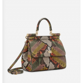 Authentic quality- Dolce Gabbana Medium Sicily Handbag in python skin