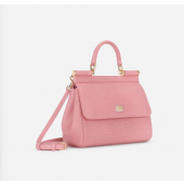 Authentic quality- Dolce Gabbana Medium Sicily Handbag in in iguana-print calfskin-Pink