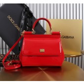 Authentic quality- Dolce Gabbana medium Sicily Handbag in Polished calfskin-Red
