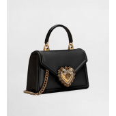 Dolce Gabbana Small Smooth Calfskin Devotion bag-Black