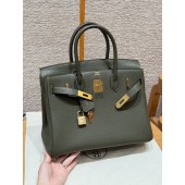 Hermes Birkin 25 / Birkin 30  in Togo Leather-Olive green