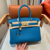 Hermes Birkin 25 / Birkin 30 in Togo Leather-Blue frida