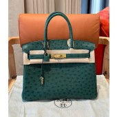 Pre-ordered Birkin 25 / 30 in Ostrich Leather- Malachite