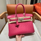Pre-ordered Birkin 25 / 30 in Ostrich Leather-Rose Tyrien