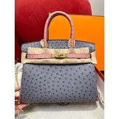 Pre-ordered Birkin 25 / 30 in Ostrich Leather- Grey/Pink