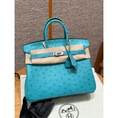 Pre-ordered Birkin 25 / 30 in Ostrich Leather- Bleu De Nord