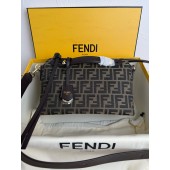 By The Way Soft Medium Borsa in tessuto jacquard FF marrone