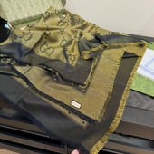 Gucci GG jacquard silk wool shawl 
