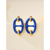 Hermes Mini Mailon Earrings-Blue electric