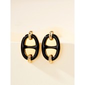Hermes Mini Mailon Earrings-Noir