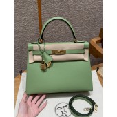 Hermes Kelly 25 / 28  in Epsom Leather-Vert Criquent