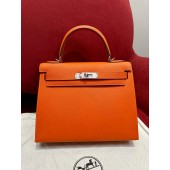 Hermes Kelly 25 / 28  in Epsom Leather-Orange