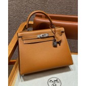 Hermes Kelly 25 / 28  in Epsom Leather-Brown