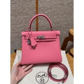 Hermes Kelly 25 / 28  in Swift Leather-Rose lipstick