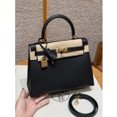 Hermes Kelly 25 / 28  in Epsom Leather-Black