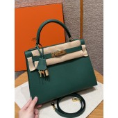 Hermes Kelly 25 / 28  in Epsom Leather-Makachite