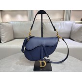 Christian Dior Saddle Bag with Strap-Deep Ocean Blue 