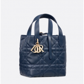 Small Dior Toujours Vertical Tote Bag-Deep Ocean Blue