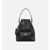 Small Dior Caro Bucket Bag-Black