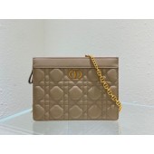Dior Caro Zipped Pouch with Chain 
