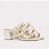 Valentino Rockstud calfskin slide sandals 6cm , Size 35-41