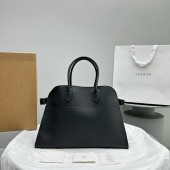 The Row Soft Margaux 15 Bag in Grained Leather-Black