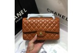 Chanel Medium Flap Handbag in Lambskin-Brown