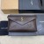 Saint Laurent Cassandre Large Envelope Pouch in Lambskin-Bordeaux