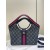 Gucci Giglio small tote bag-Blue and white GG denim