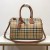 Burberry Check and Leather Medium Bowling Bag