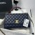 Chanel Medium Coco Handle Bag-Navy blue with Burgundy Lizard handle
