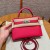 Hermes Mini Kelly Epsom leather-Rose extreme