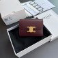 Portafoglio compatto Celine con borsa per monete-Burgundy
