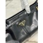 Prada SoftLux Medium Leather Tote-Black 