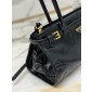 Prada SoftLux Medium Leather Tote-Black 