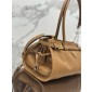 Prada SoftLux Medium Leather Tote-Cameo