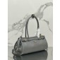Prada SoftLux Medium Leather Tote-Grey